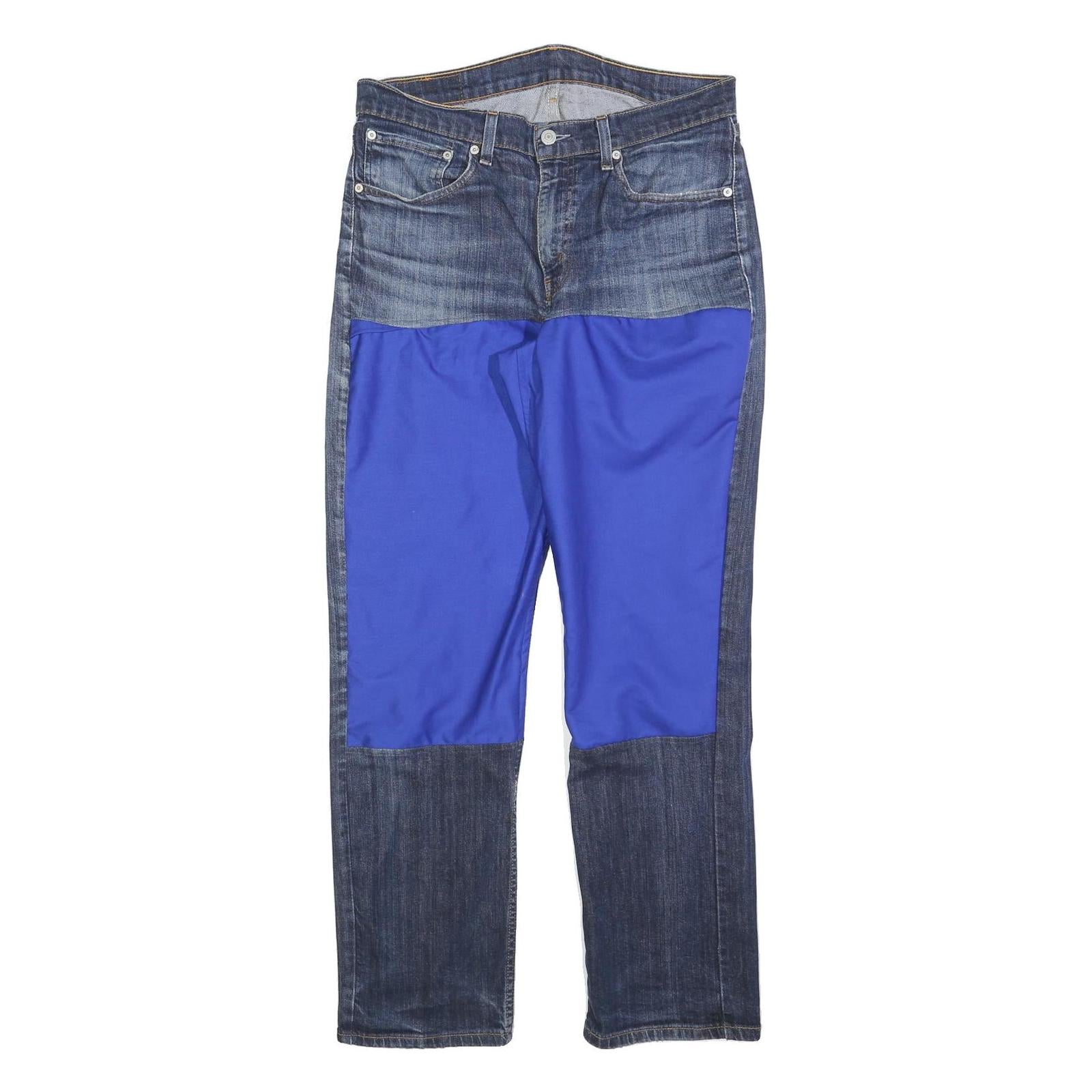 LEVI'S Mens Blue Regular Straight Denim Cotton Blend Medium W34 L32 Zip Closure