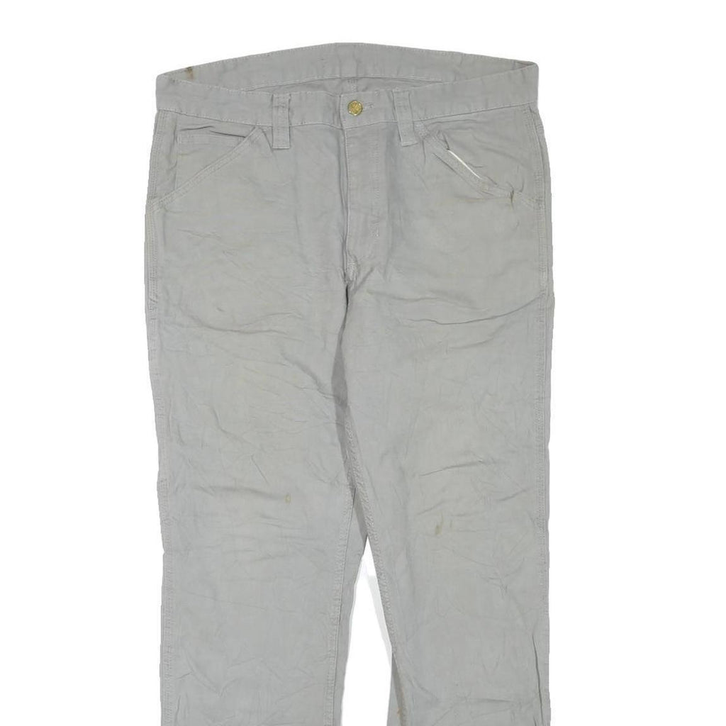DICKIES Mens Jeans Beige Regular Straight Denim W36 L30 Cotton Blend Workwear