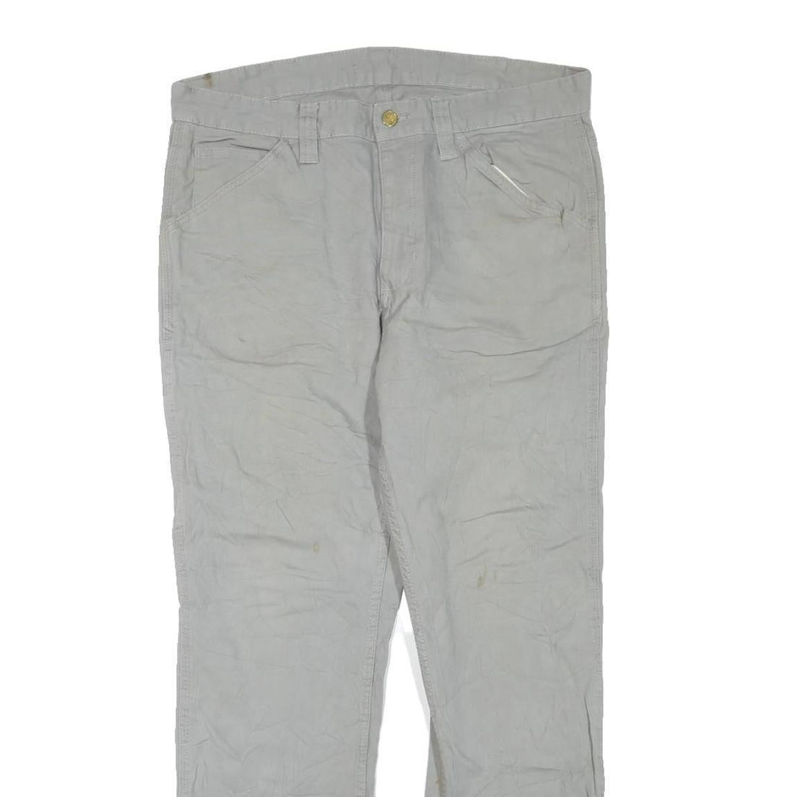 DICKIES Mens Jeans Beige Regular Straight Denim W36 L30 Cotton Blend Workwear