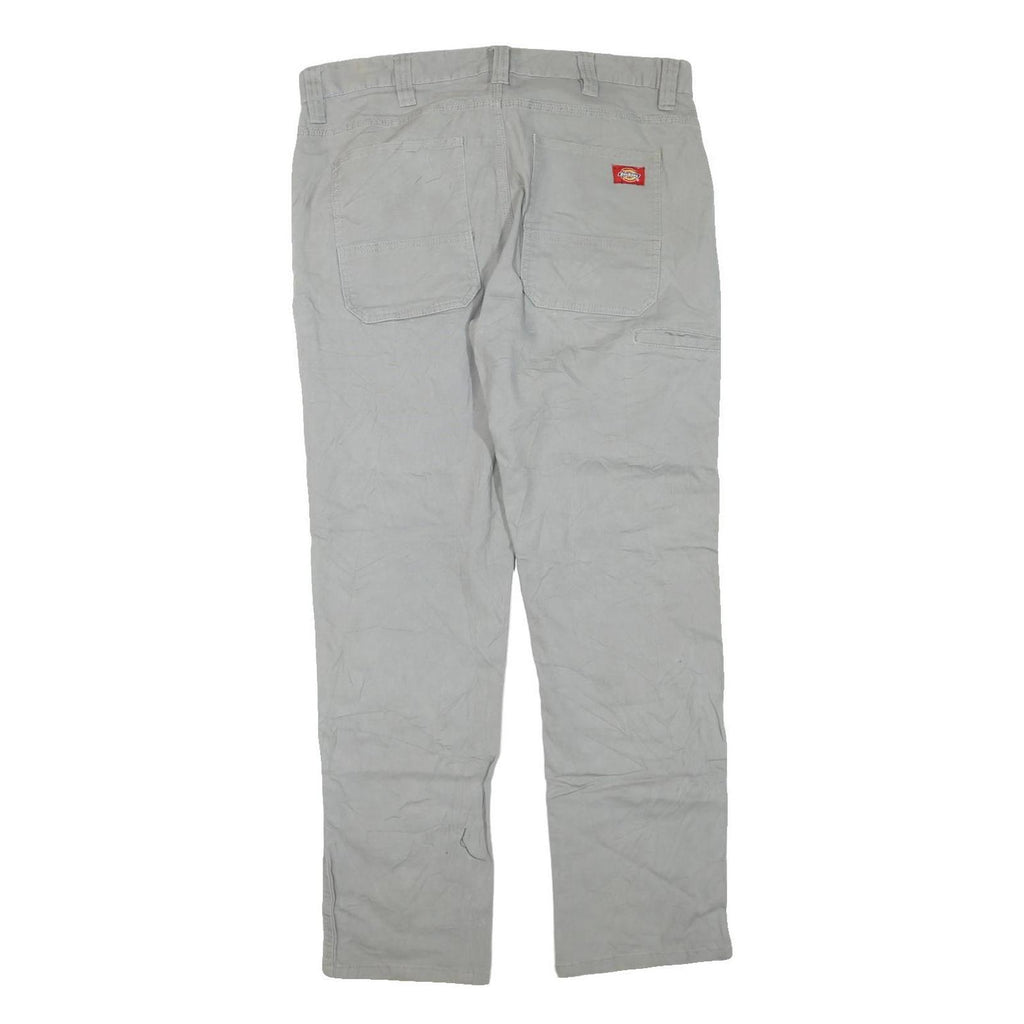 DICKIES Mens Jeans Beige Regular Straight Denim W36 L30 Cotton Blend Workwear