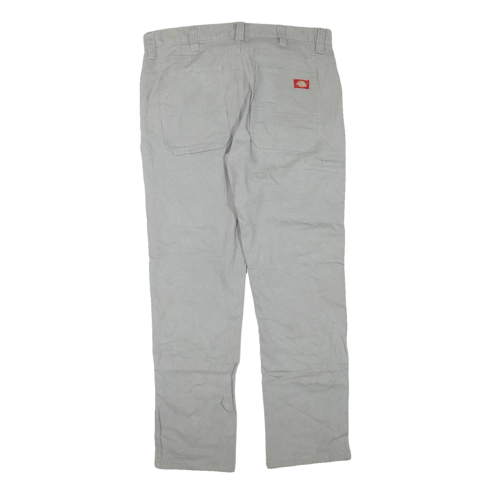 DICKIES Mens Jeans Beige Regular Straight Denim W36 L30 Cotton Blend Workwear