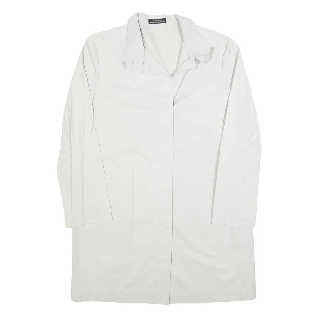 GABRIELE STREHLE Womens White Jacket S Polyester Blend Button Closure Plain