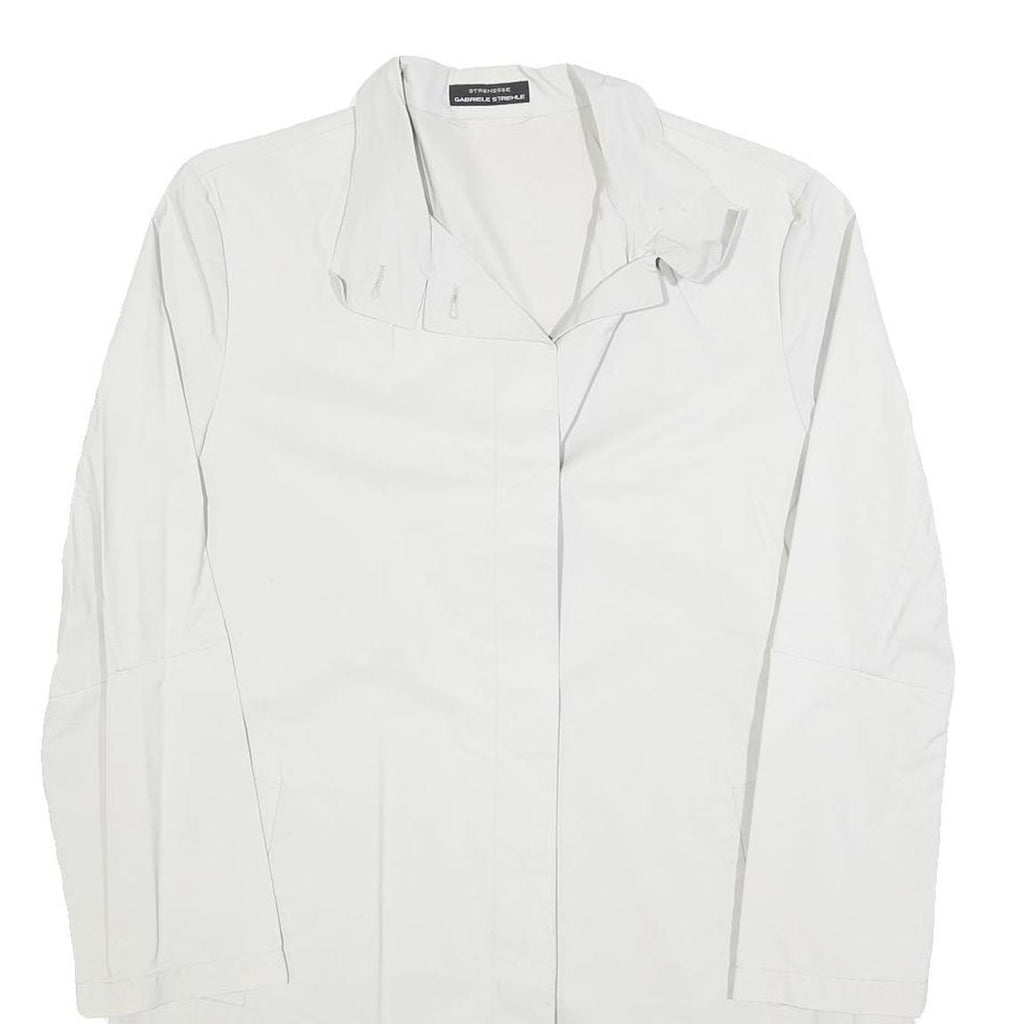 GABRIELE STREHLE Womens White Jacket S Polyester Blend Button Closure Plain