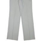 TEDDY'S Womens Polyester Blend Relaxed Straight Trousers W28 L32 Light Grey Zip