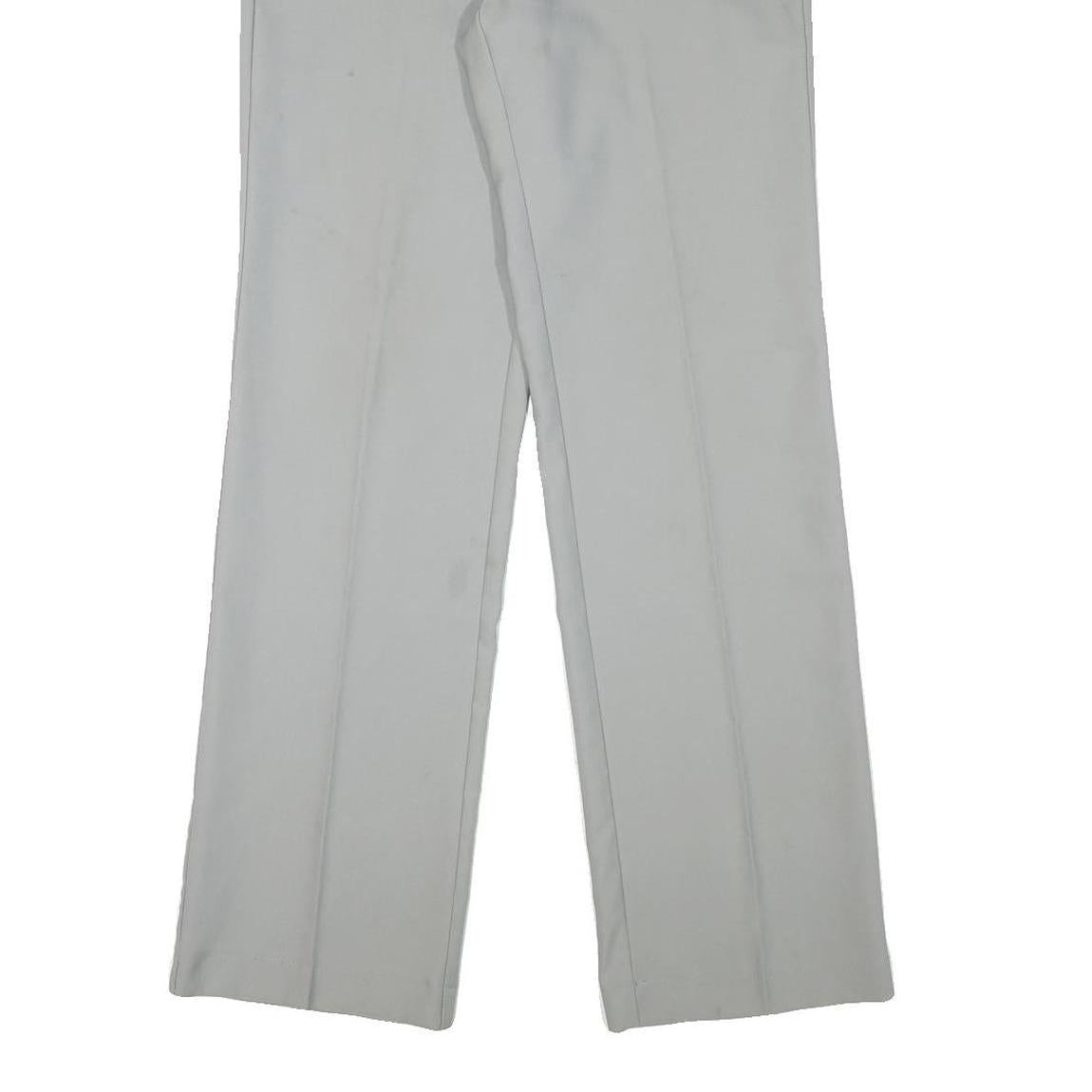 TEDDY'S Womens Polyester Blend Relaxed Straight Trousers W28 L32 Light Grey Zip