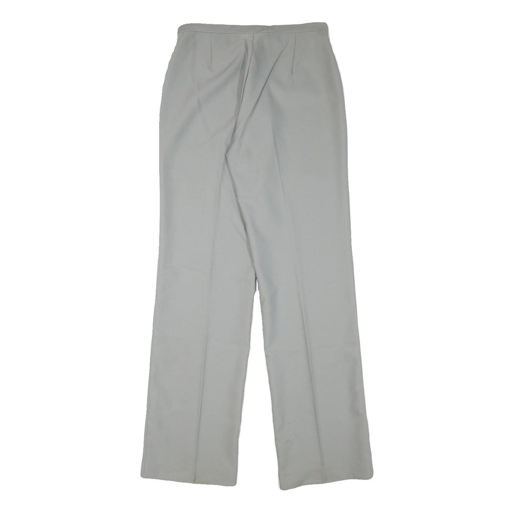 TEDDY'S Womens Polyester Blend Relaxed Straight Trousers W28 L32 Light Grey Zip