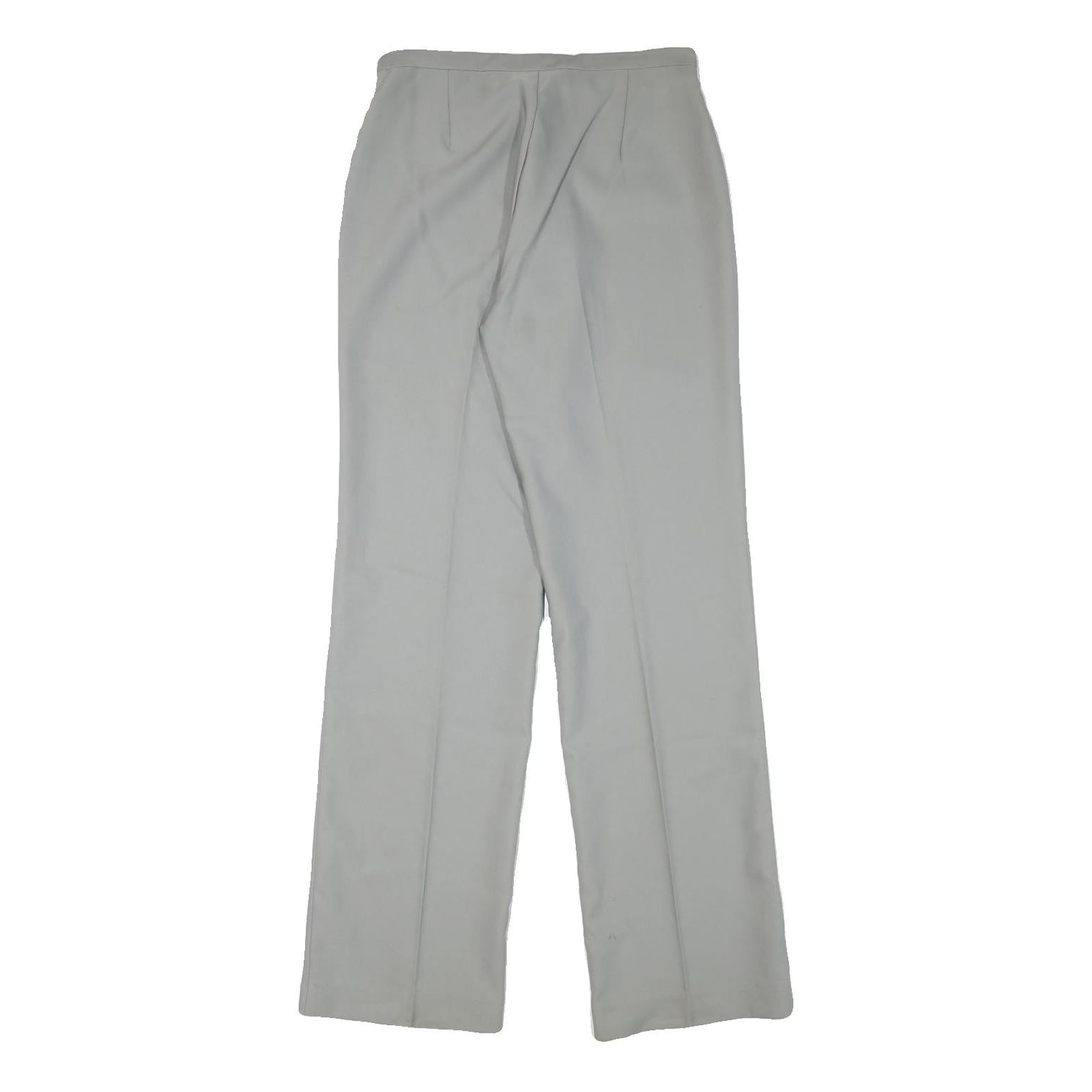 TEDDY'S Womens Polyester Blend Relaxed Straight Trousers W28 L32 Light Grey Zip