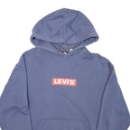 LEVI'S Mens Blue Hoodie S Cotton Blend Pullover Sweatshirt Classic Logo