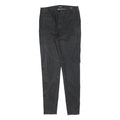 GUESS Womens Cotton Blend Black Slim Slim Leg Trousers W28 L30 Stylish Zip
