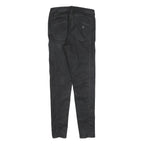 GUESS Womens Cotton Blend Black Slim Slim Leg Trousers W28 L30 Stylish Zip