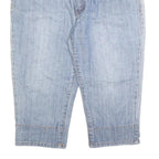 NEW FAME LEO Mens Light Blue Denim Casual Shorts L W34 Star Embroidery