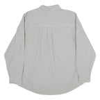 CHAPS Mens Grey & White Check Shirt XL Button-Down Collar Long Sleeve Cotton