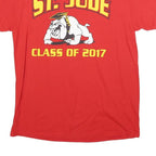 GILDAN Mens Red St Jude Class Of 2017 Graphic T-Shirt M Short Sleeve Crew Neck