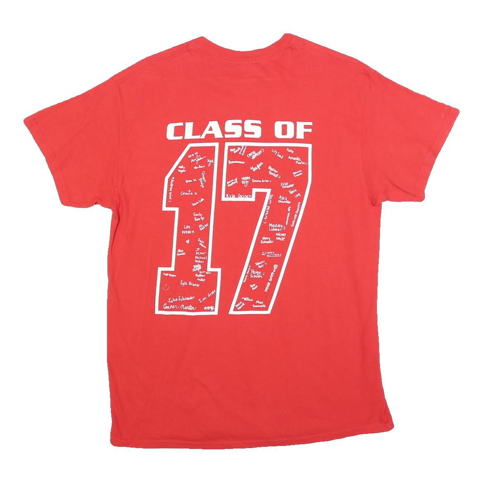 GILDAN Mens Red St Jude Class Of 2017 Graphic T-Shirt M Short Sleeve Crew Neck