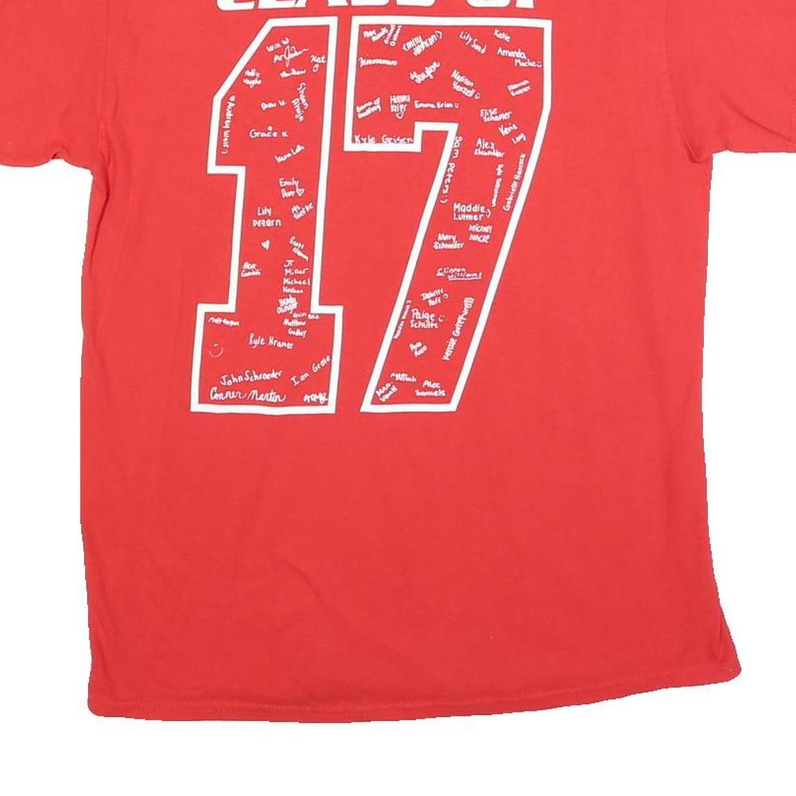 GILDAN Mens Red St Jude Class Of 2017 Graphic T-Shirt M Short Sleeve Crew Neck