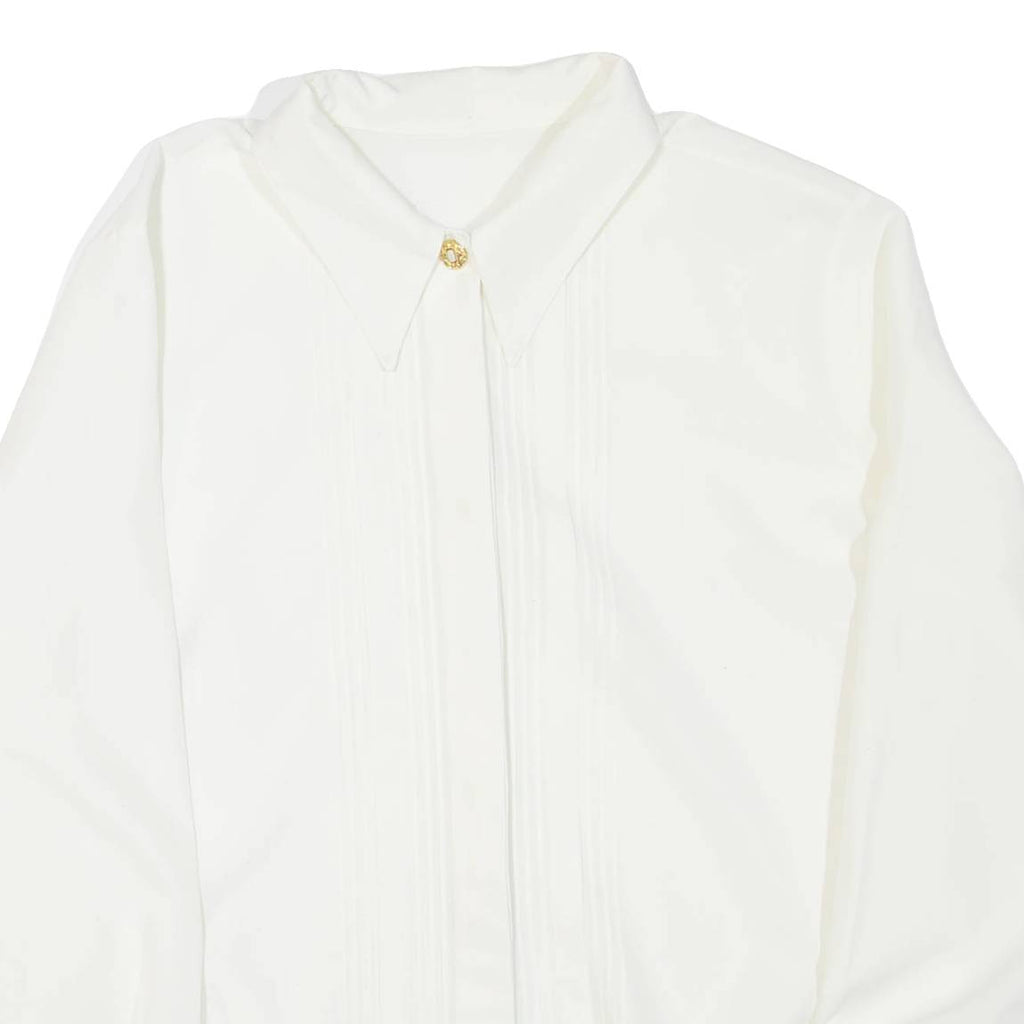 Womens Shirt White Collared Long Sleeve L