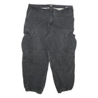 CARHARTT Mens Cotton Blend Relaxed Cargo Trousers W40 L27 Black Workwear Zip