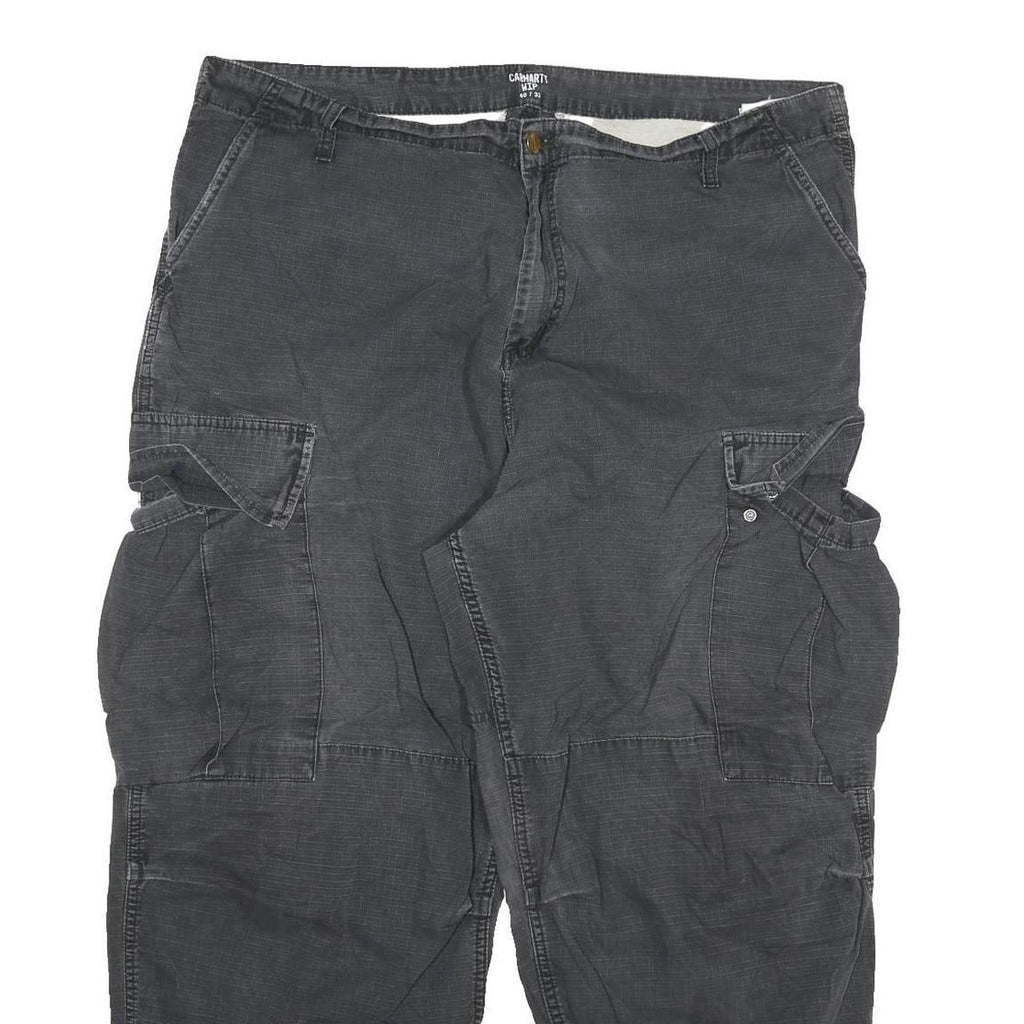 CARHARTT Mens Cotton Blend Relaxed Cargo Trousers W40 L27 Black Workwear Zip