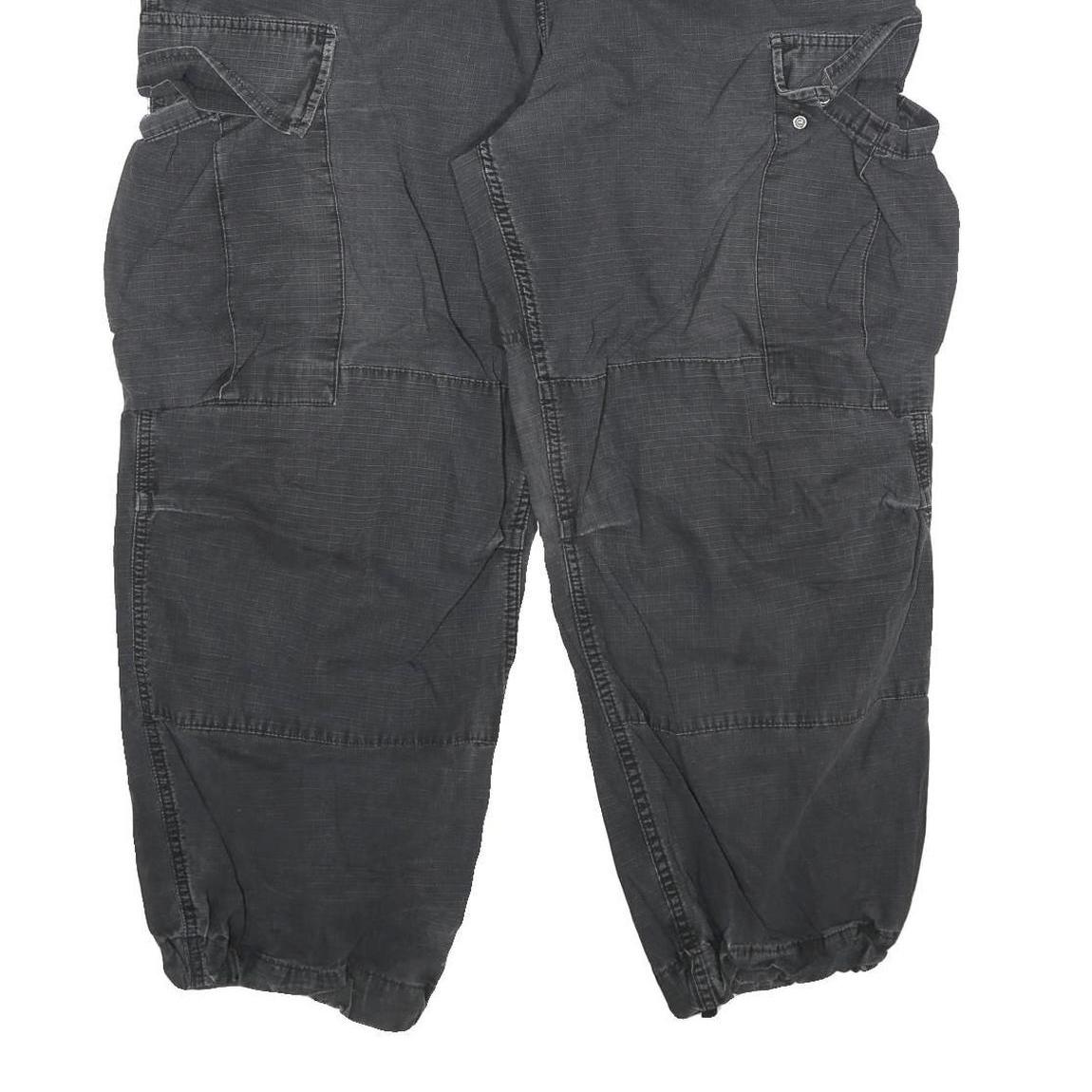 CARHARTT Mens Cotton Blend Relaxed Cargo Trousers W40 L27 Black Workwear Zip