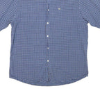NAUTICA Mens Blue Check Shirt M Cotton Blend Casual Button-Down Short Sleeve