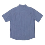 NAUTICA Mens Blue Check Shirt M Cotton Blend Casual Button-Down Short Sleeve