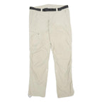 MAIER SPORTS Mens Polyamide Beige Regular Zip Trousers W36 L34 Outdoor Hiking