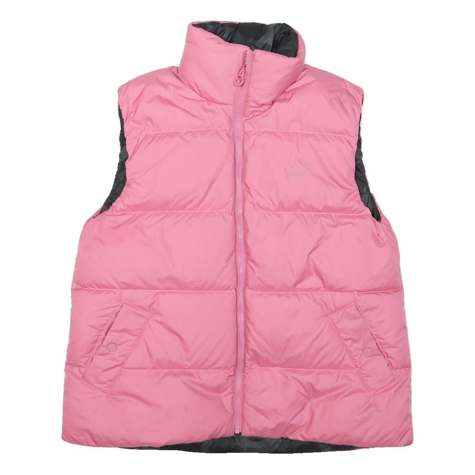 ADIDAS Womens Pink & Black Reversible Quilted Jacket UK 10 Polyester Zip