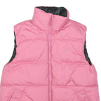 ADIDAS Womens Pink & Black Reversible Quilted Jacket UK 10 Polyester Zip