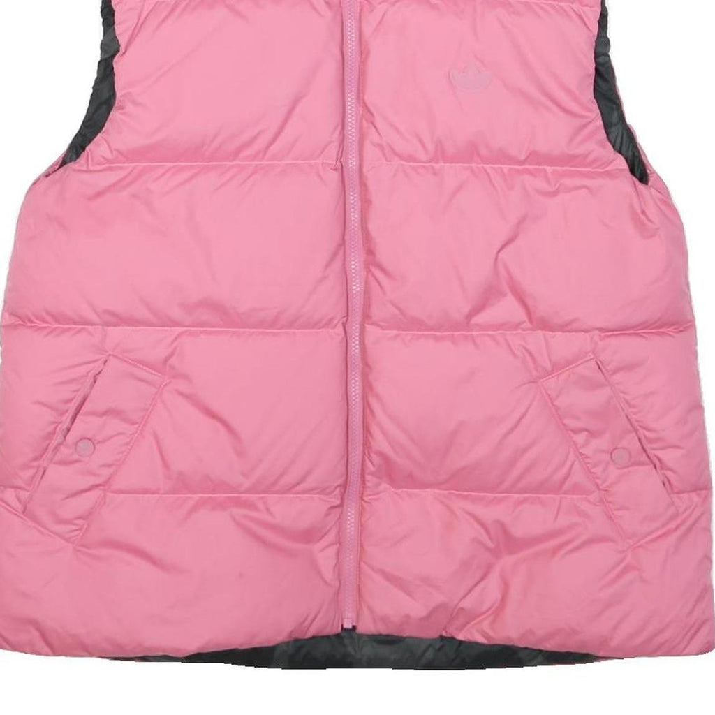 ADIDAS Womens Pink & Black Reversible Quilted Jacket UK 10 Polyester Zip