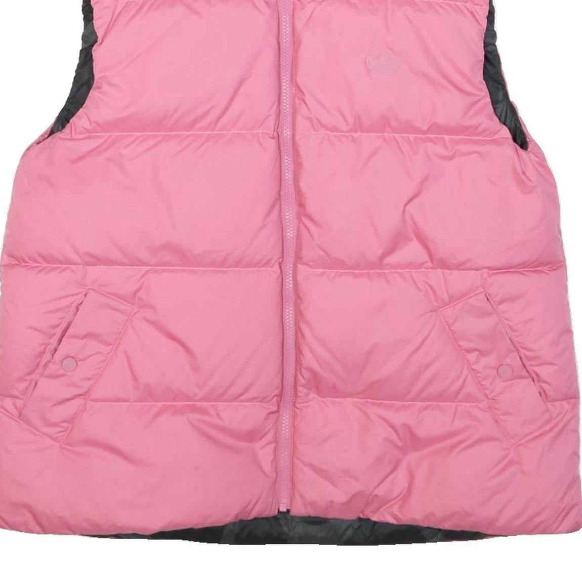 ADIDAS Womens Pink & Black Reversible Quilted Jacket UK 10 Polyester Zip