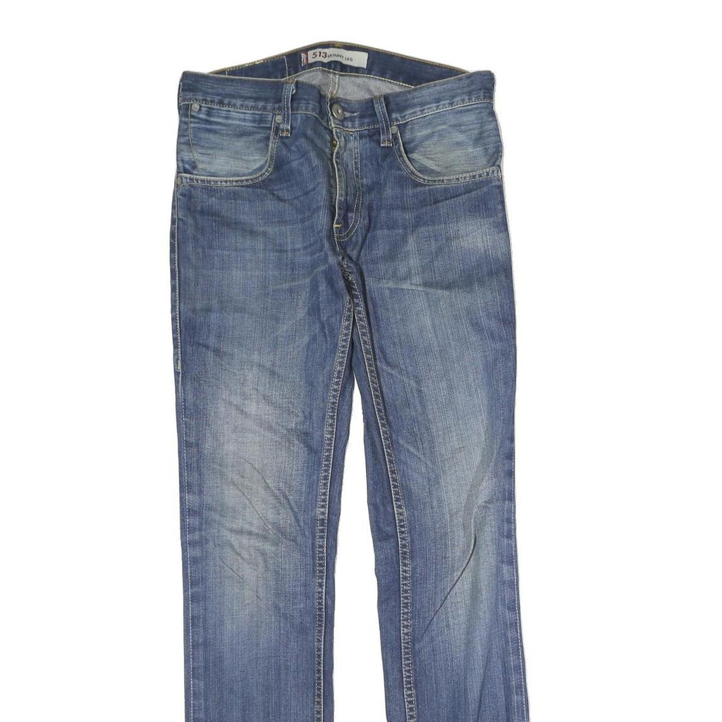 LEVI'S 513 Mens Jeans Blue Slim Skinny Denim Medium W30 L32 Casual Wear