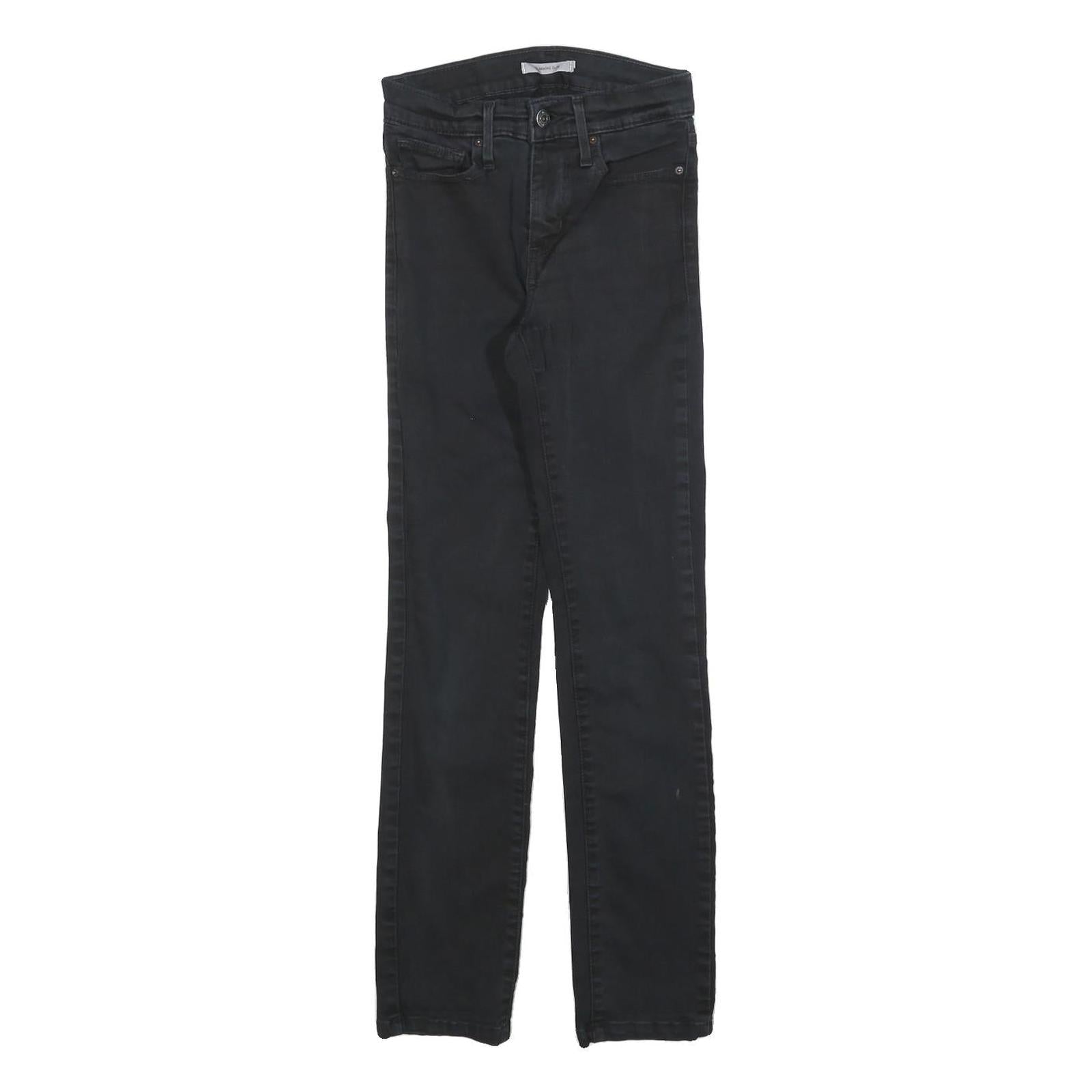LEVI'S Womens Black Slim Skinny Denim Dark W24 L28 Stretch Cotton Blend Jeans