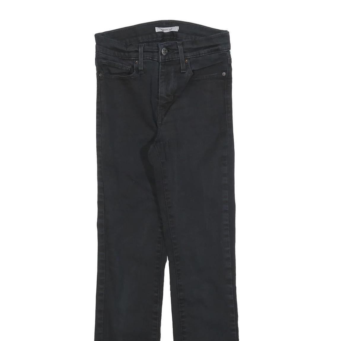 LEVI'S Womens Black Slim Skinny Denim Dark W24 L28 Stretch Cotton Blend Jeans