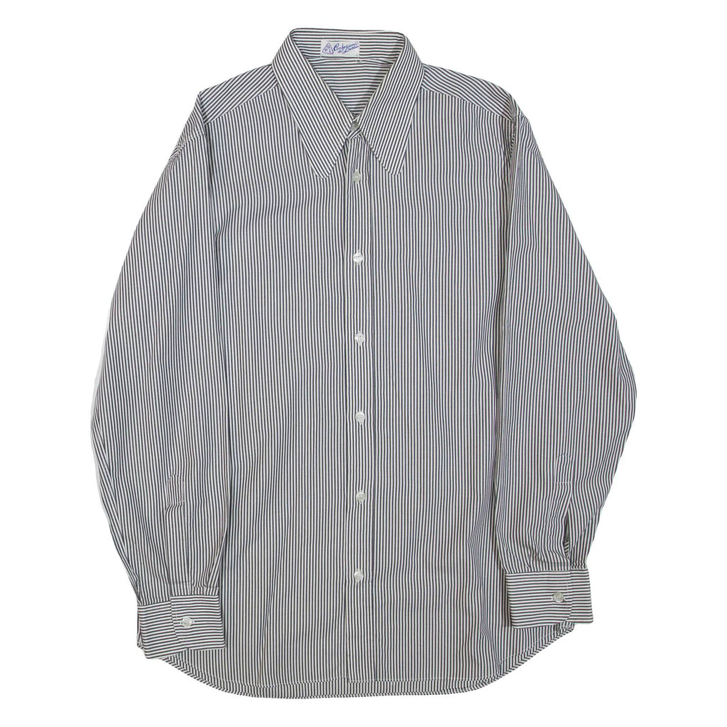 CONFEZIONI DE LUSSO Mens Shirt Black Striped Long Sleeve M