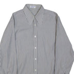 CONFEZIONI DE LUSSO Mens Shirt Black Striped Long Sleeve M