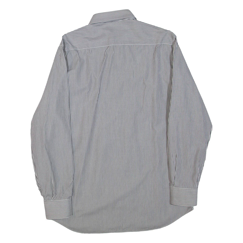 CONFEZIONI DE LUSSO Mens Shirt Black Striped Long Sleeve M