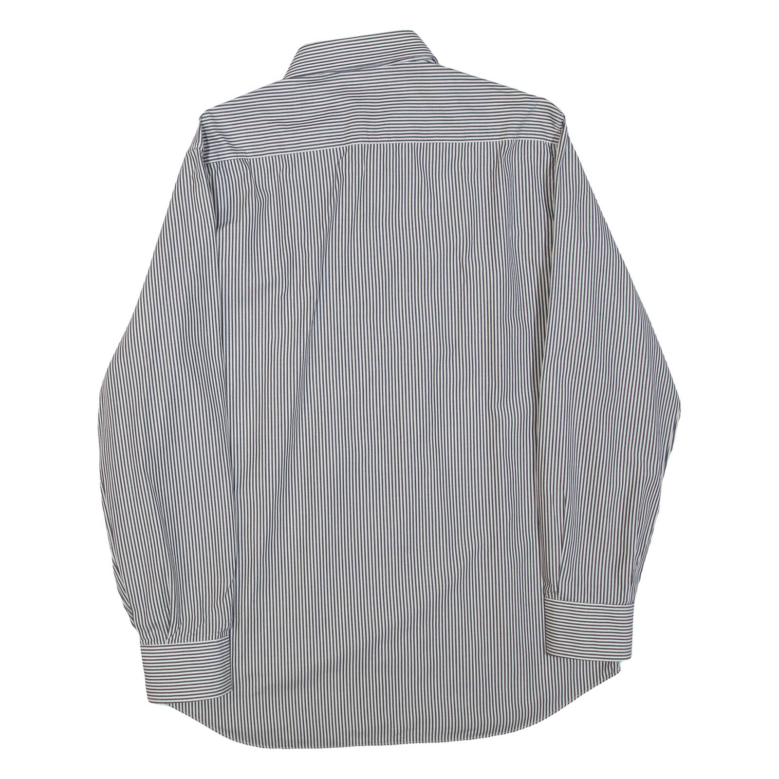 CONFEZIONI DE LUSSO Mens Shirt Black Striped Long Sleeve M