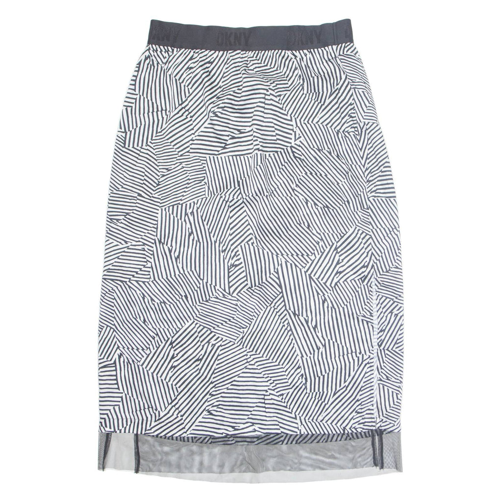 DKNY Womens Straight Skirt Black Midi Crazy Pattern L