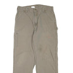 CARHARTT Mens Cotton Blend Beige Regular Fit Straight Leg Trousers W34 L30