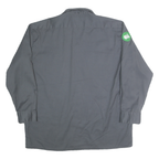 DICKIES Mens Grey & Green Workwear Shirt XL TaskRabbit Embroidered Logo Button