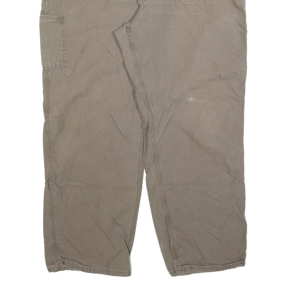 CARHARTT Mens Brown Cotton Blend Woven Relaxed Fit Straight Leg W44 L32 Workwear