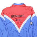 Mens Blue & Red Shield Zip Jacket M Polyester Blend Retro Vintage Athletic