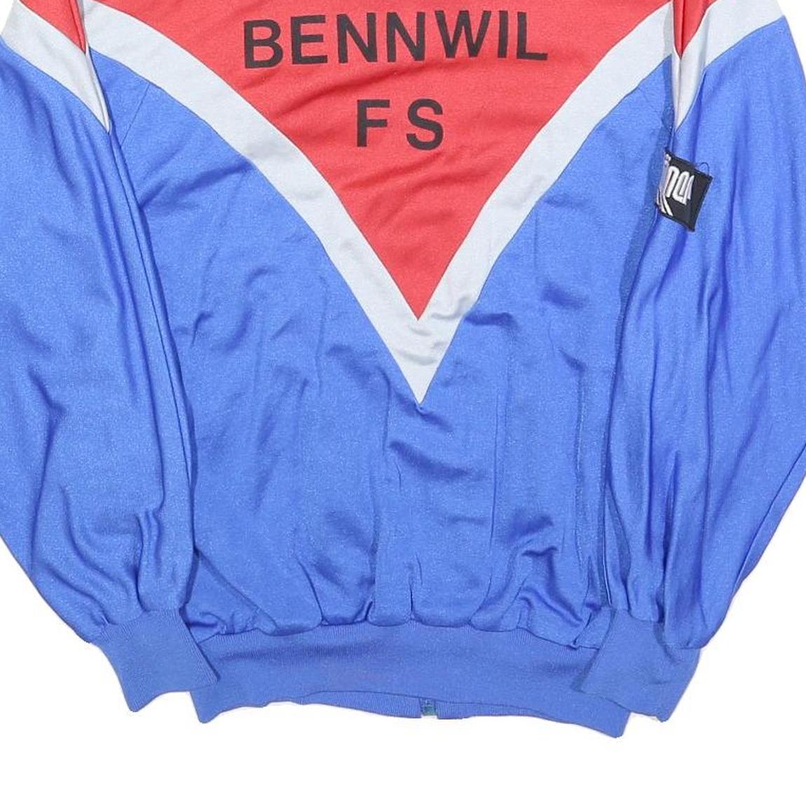 Mens Blue & Red Shield Zip Jacket M Polyester Blend Retro Vintage Athletic