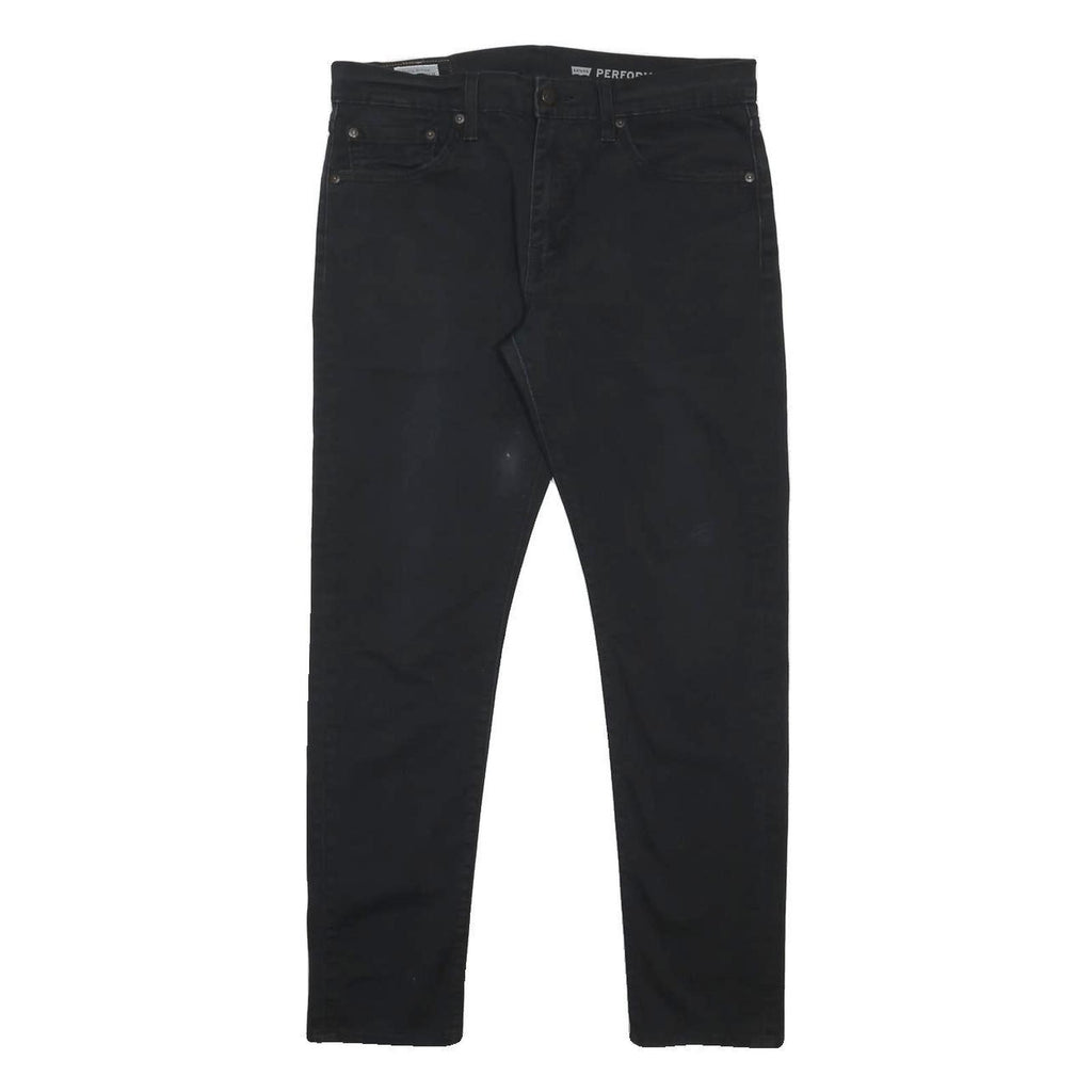 LEVI'S Mens Cotton Blend Black Slim Skinny Trousers W32 L29 Stylish Zip Closure