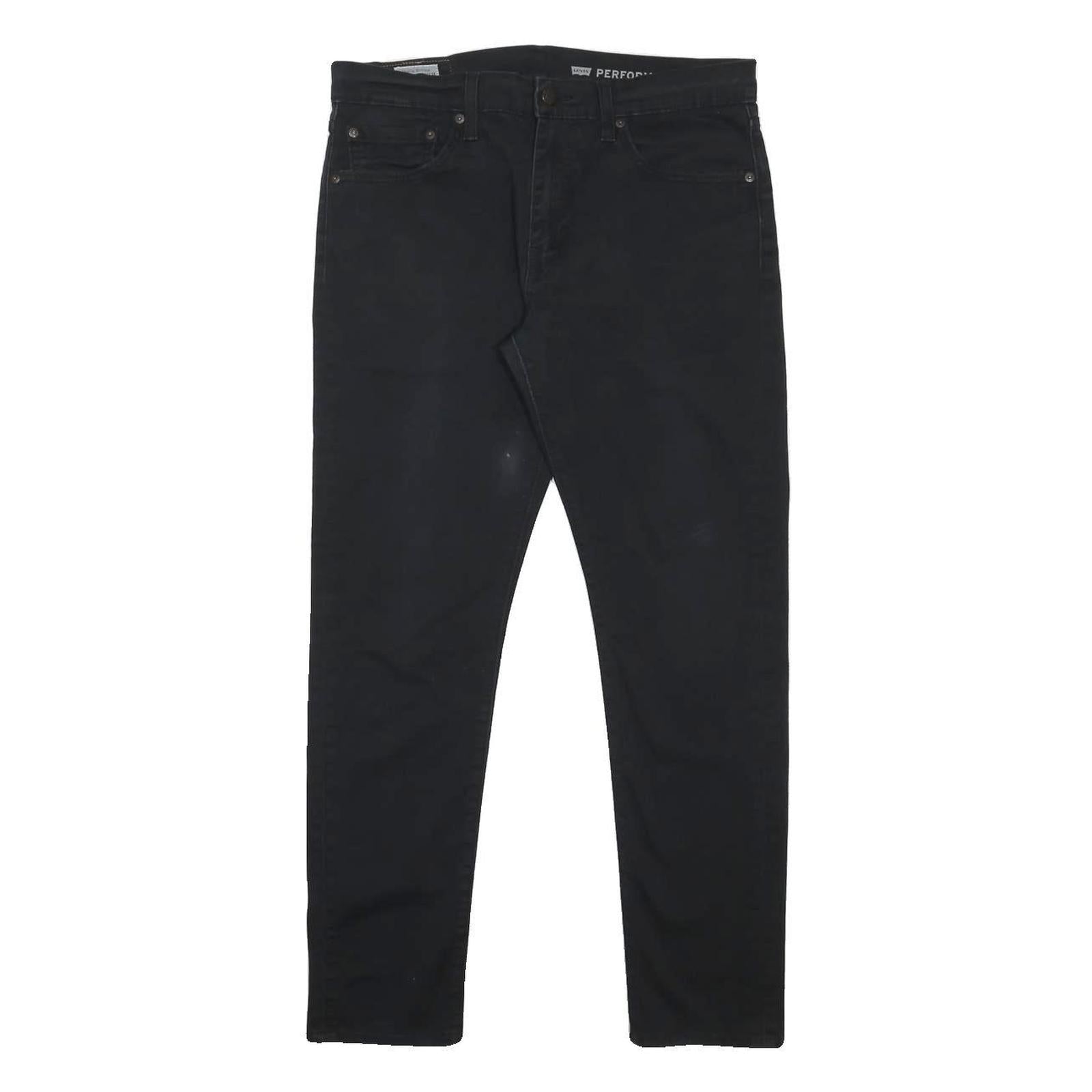 LEVI'S Mens Cotton Blend Black Slim Skinny Trousers W32 L29 Stylish Zip Closure