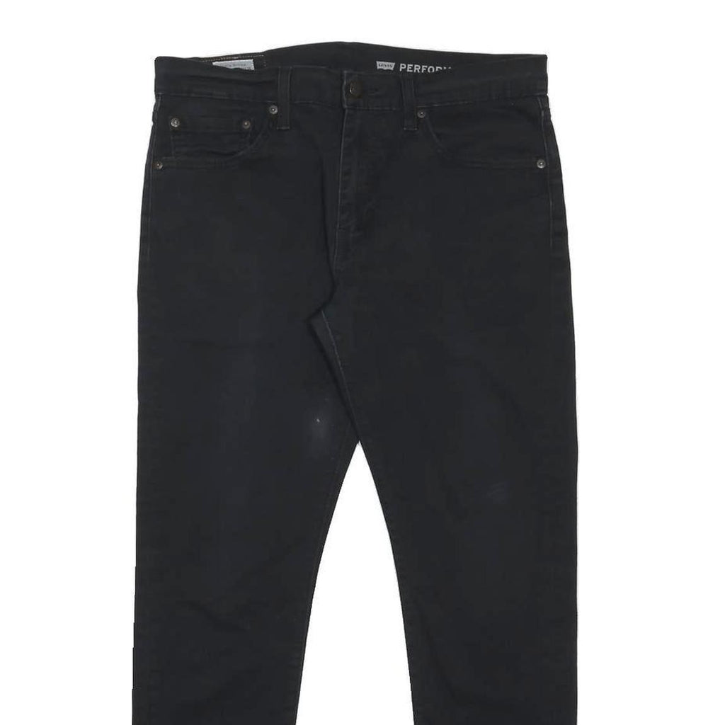 LEVI'S Mens Cotton Blend Black Slim Skinny Trousers W32 L29 Stylish Zip Closure