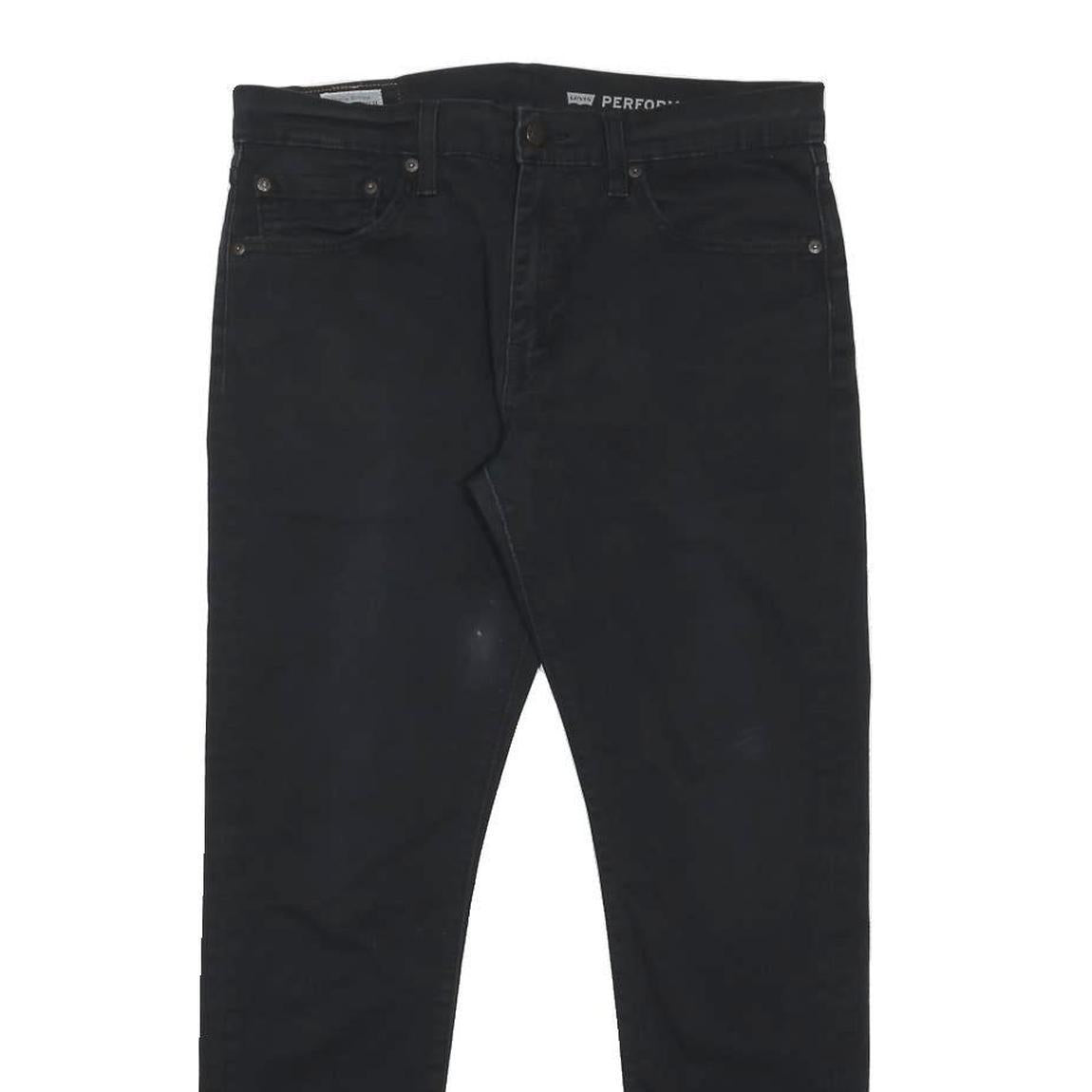LEVI'S Mens Cotton Blend Black Slim Skinny Trousers W32 L29 Stylish Zip Closure