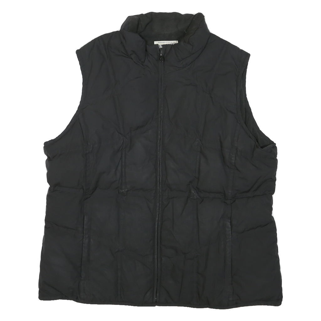 PENDLETON Mens Black Jacket L Polyester Blend Plain Zip Sleeveless Outdoor Warm