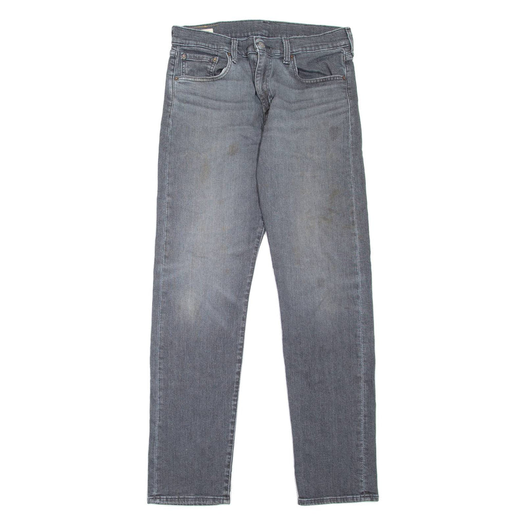 LEVI'S 502 Jeans BIG E Mens Grey Regular Tapered Stone Wash W32 L34