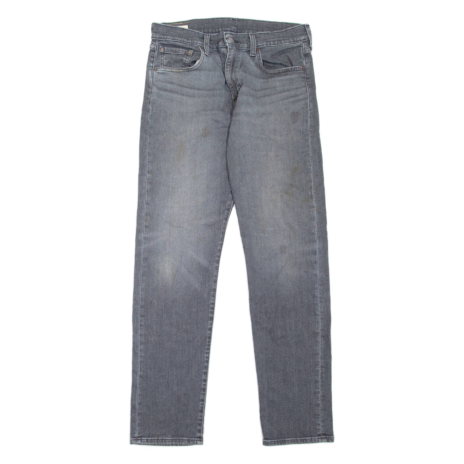 LEVI'S 502 Jeans BIG E Mens Grey Regular Tapered Stone Wash W32 L34